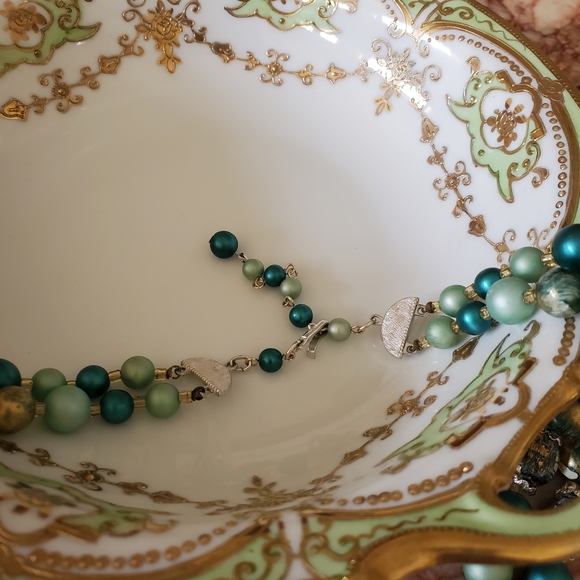 Vintage Signed Japan Two Strand Beaded Necklace - Picture 3 of 4